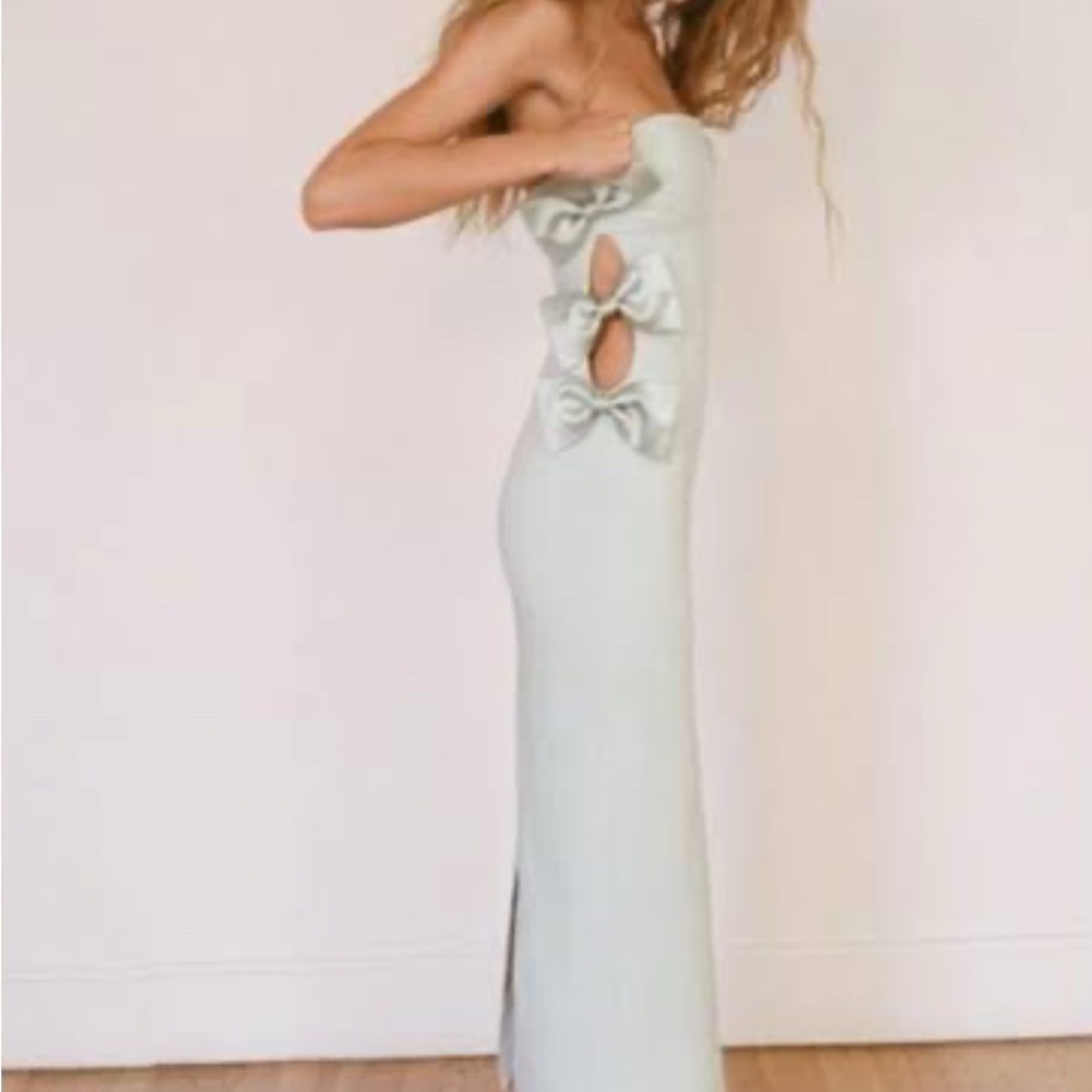 Zara Strapless Cream Dress with Bow Details